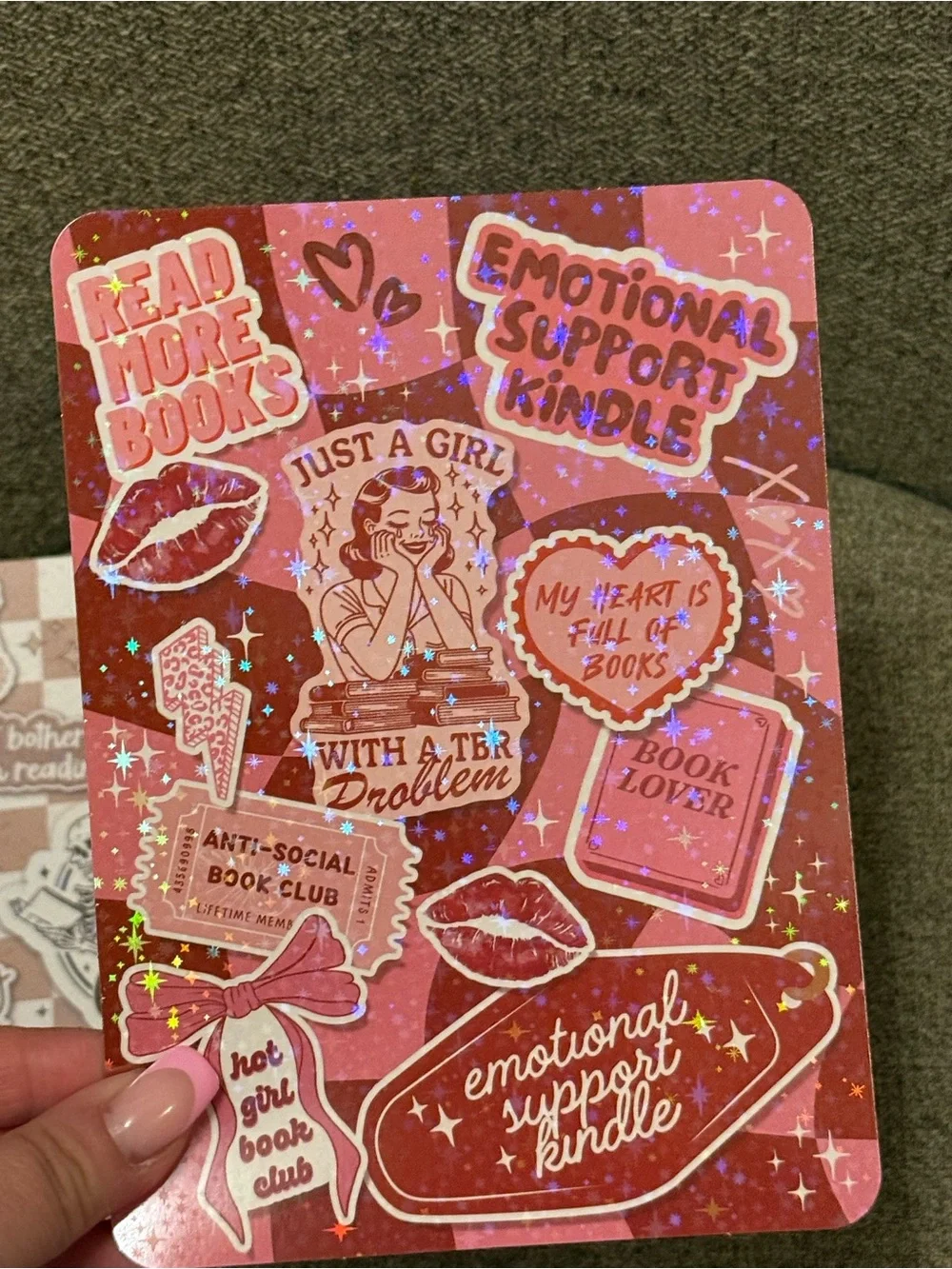 Cute Pink Bookish Girlie Cardstock Inserts for Kindle Paperwhite 11th-12th Gen